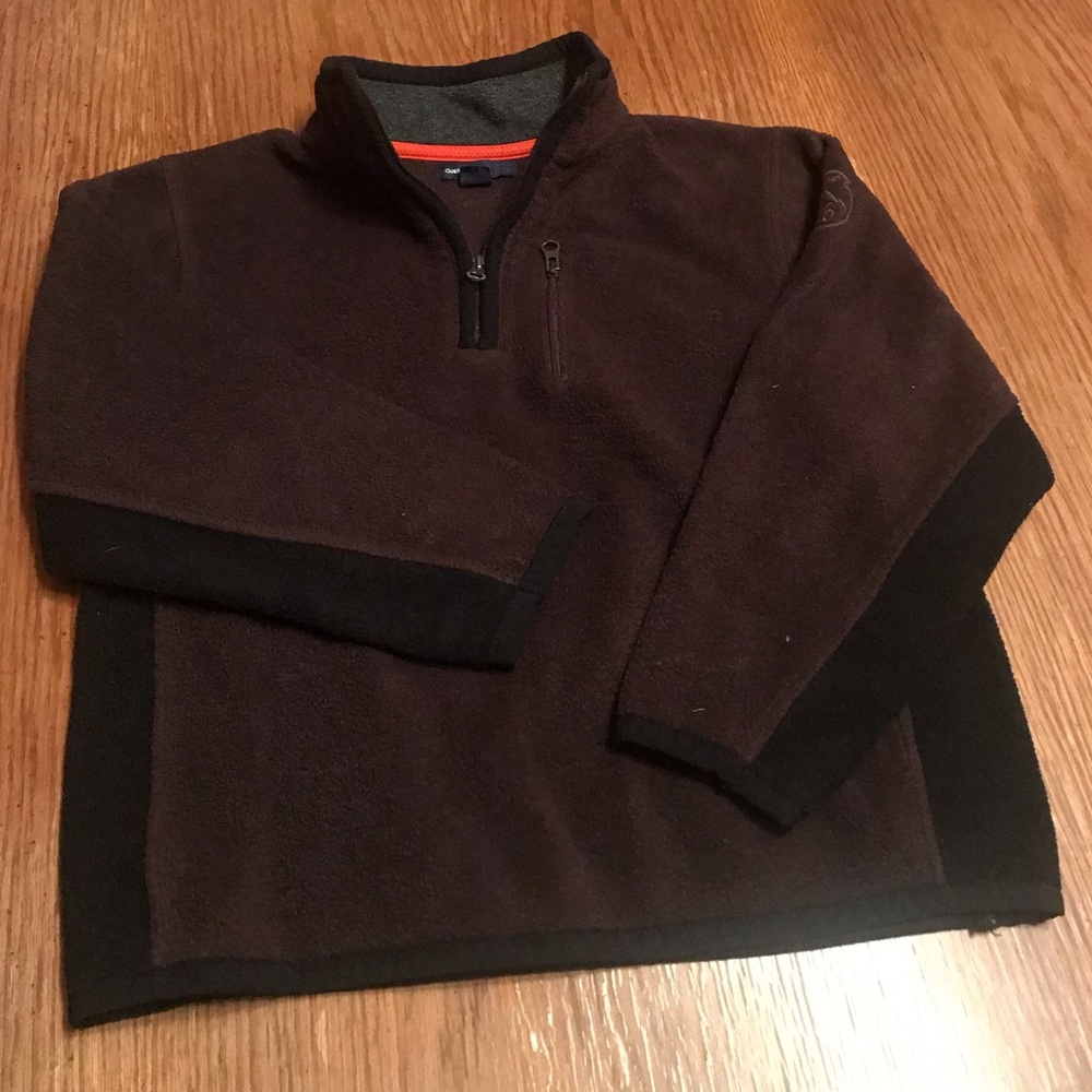 Boys Brown w Black Size 6/7 Gap Zip-up Pullover